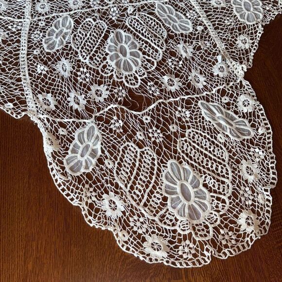 Vintage Cecico White Boho Sleeveless Lace Duster Size Medium - Picture 10 of 16